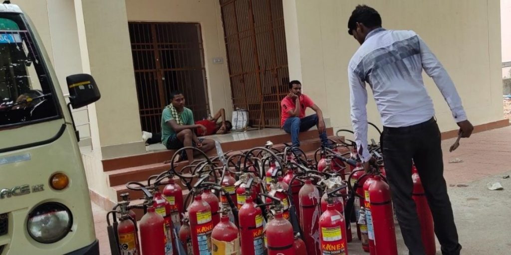 Fire extinguishers refilled in Angul DHH after checks