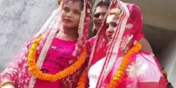 The girls, residents of Rohaniya, reached a Shiva temple Wednesday and asked the priest to perform their marriage. The priest refused but the girls kept sitting inside the temple till he relented.