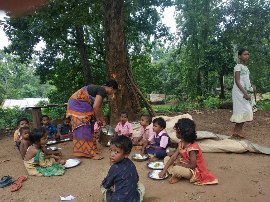 Anganwadi centre runs under tree