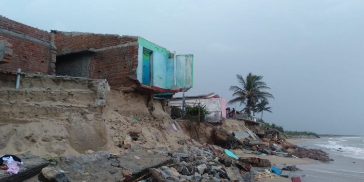 Families hit by sea-water ingress