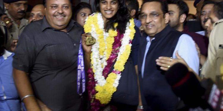 PV Sindhu is all smiles after her arrival at New Delhi, late Monday night