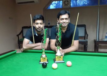 Soubhagya Behera and Subrat Das pose with their trophies