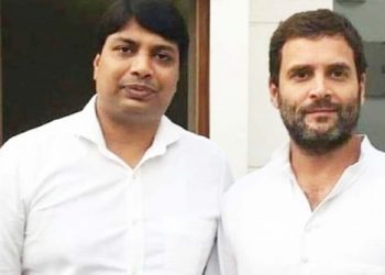 Rohan Gupta with Rahul Gandhi (file pic/Twitter)