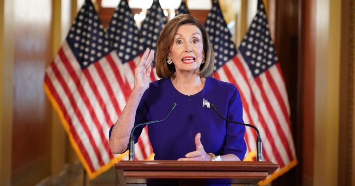 US Speaker of the House Nancy Pelosi, Democrat of California, announces a formal impeachment inquiry of US President Donald Trump on September 24, 2019, in Washington, DC. - Amid mounting allegations of abuse of power by the US president, Pelosi announced the start of the inquiry in the House of Representatives, the first step in a process that could ultimately lead to Trump's removal from office. (Photo by Mandel NGAN / AFP)        (Photo credit should read MANDEL NGAN/AFP/Getty Images)