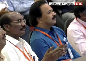 ISRO chairman K Sivan (centre) and other scientists of ISRO