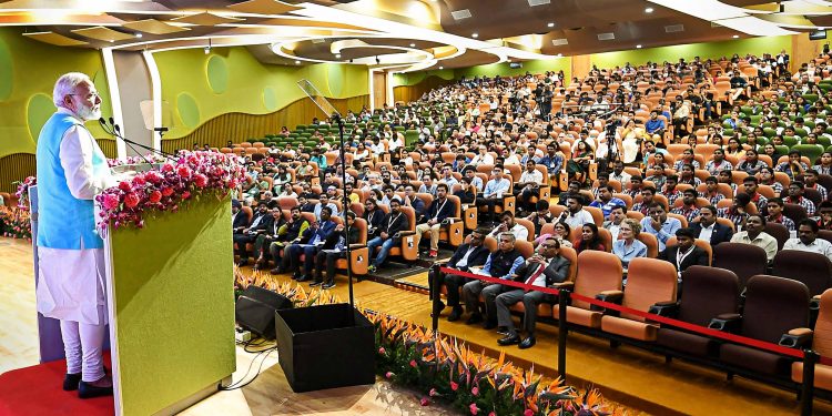 Prime Minister Narendra Modi addressing the IIT convocation at Chennai, Monday