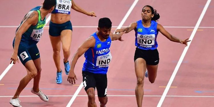 The team of Muhammed Anas, V K Vismaya, Jisna Mathew and Tom Nirmal Noah clocked 3 minute 15.77 seconds to finish seventh in the field of eight countries Sunday.