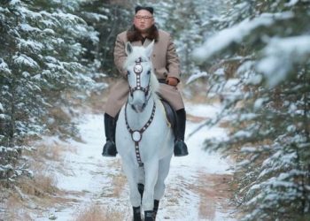 State media showed Kim riding a white horse to climb North Korea's sacred Mount Paektu.