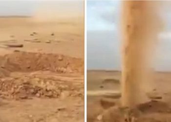 Mysterious pit that throws sand hundreds of feet in the air