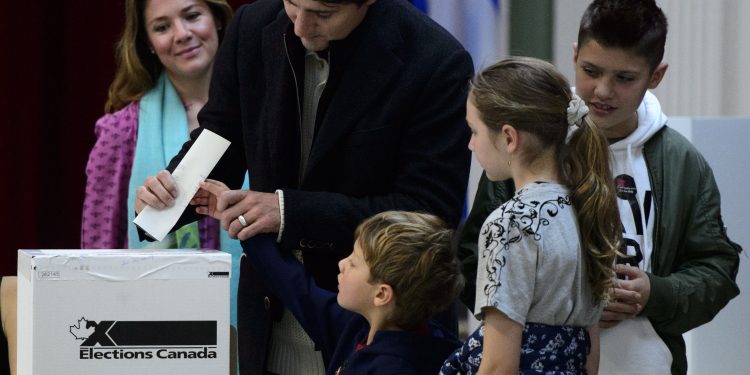 Canadian Prime Minister Justin Trudeau, along with wife, votes in Montreal, Monday