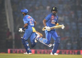 Nagpur: India's  Shreyas Iyer and KL Rahul takes a run in Nagpur, Sunday