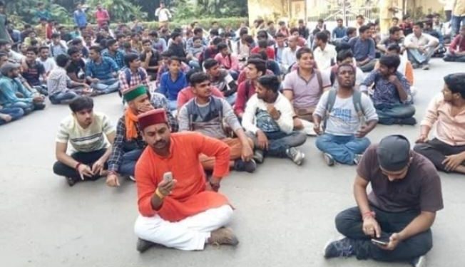 ABVP students protesting