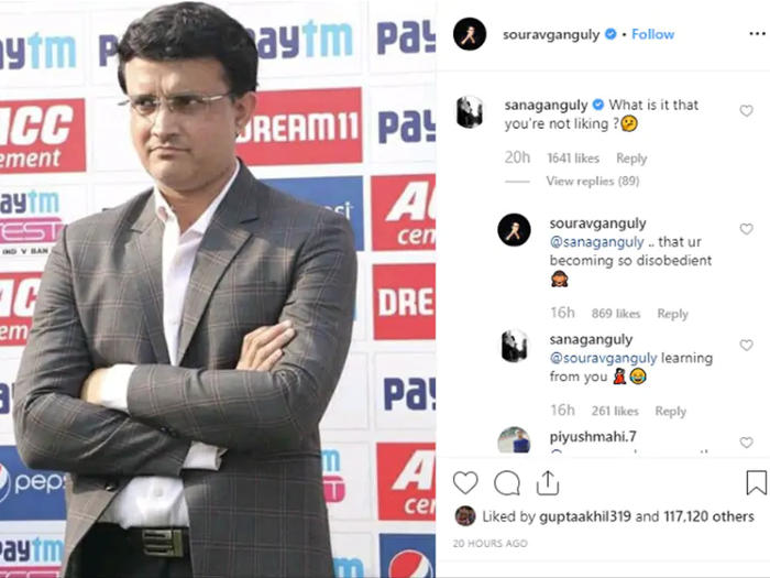 Sourav Ganguly’s daughter Sana trolls her father via comments; chat goes viral