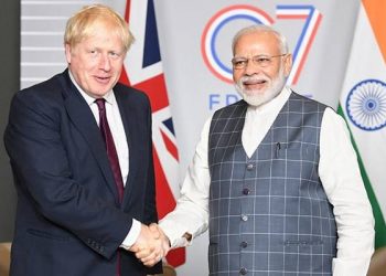 Boris Johnson (left) and Narendra Modi. File pic