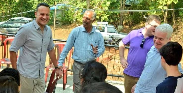 Ireland PM Leo Varadkar (L) visits his ancestral place