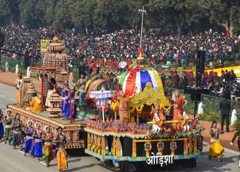 The tableau of Odisha at the Republic Day parade in New Delhi