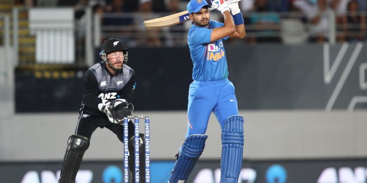 Tim Seifert watches as Shreyas Iyer hits the ball out of the park during the 2nd T20I