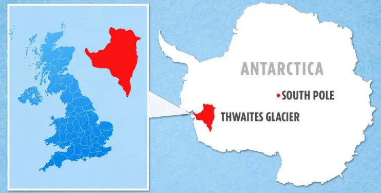 The Thwaites glacier covers an area around half the size of the UK