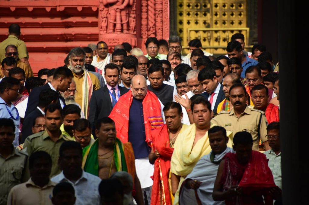 Union Home Minister Amit Shah offers prayer at Puri Jagannath temple