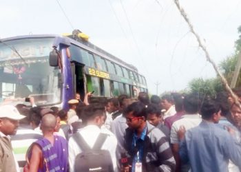 40 injured as bus catches fire in Ganjam
