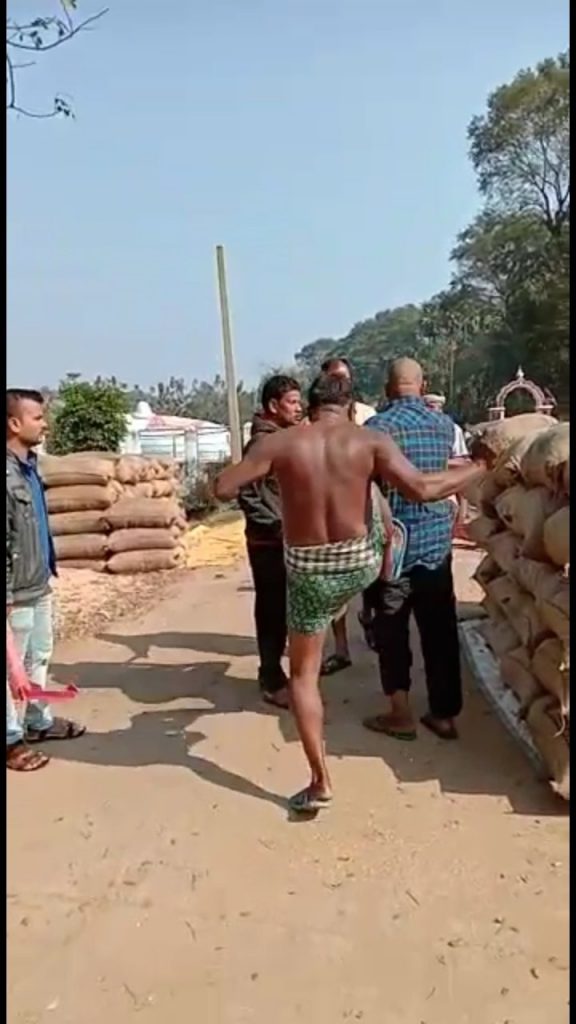 Farmer kicked at paddy procurement centre, video goes viral