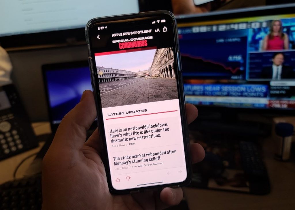 Apple News App adds coronavirus special coverage section