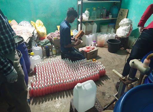 Adulterated hand wash, sanitiser manufacturing unit busted in Bhubaneswar