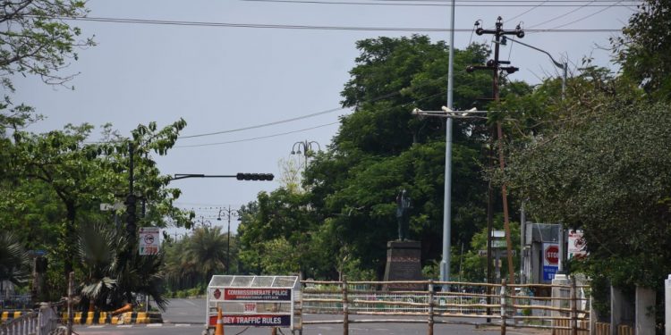 Barricades at AG Square.