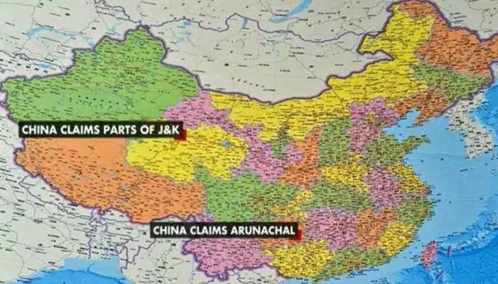 Arunachal China Map 1000x570 