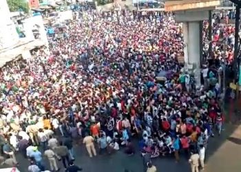 Gathering at Bandra Railway Station