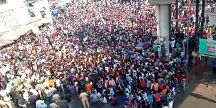 Gathering at Bandra Railway Station