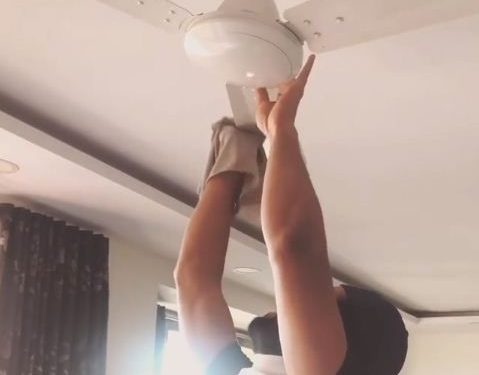 Watch: Vicky Kaushal cleans fan during quarantine