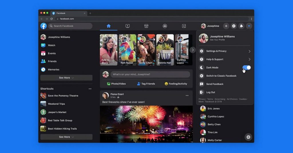 Facebook redesign goes live with dark mode on desktop app