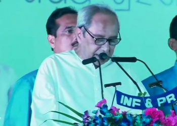 File photo of BJD supremo Naveen Patnaik taking oath of office and secrecy in a grand ceremony at Idco Exhibition Ground in Bhubaneswar May 29, 2019.