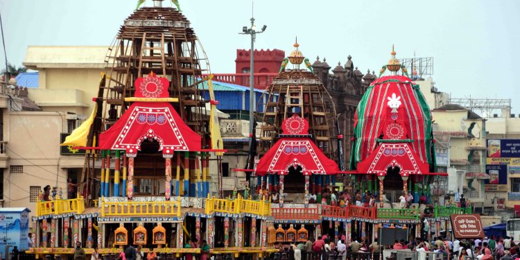 Chariot construction work completed at Rath Yard in Puri, Sunday