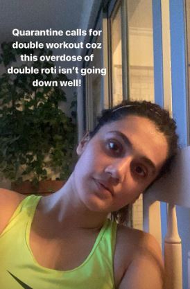 Taapsee Pannu takes a dose of 'double workout' amid lockdown