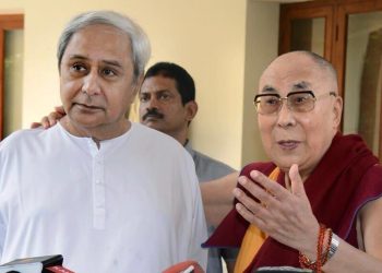 File photo of Chief Minister Naveen Patnaik with Tibetan spiritual leader Dalai Lama