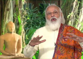 New Delhi: Prime Minister Narendra Modi addresses the 6th Indo-Japan Samwad Conference, via video conferencing, in New Delhi. (PTI Photo)(PTI21-12-2020_000021B)