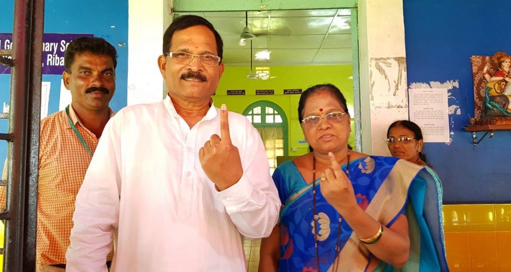 Shripad Naik and his wife