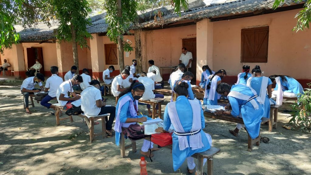 Students of this government school attend classes in open 