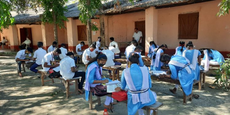 Students of this government school attend classes in open 