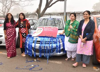 Car rally organised on the eve of International Women’s Day