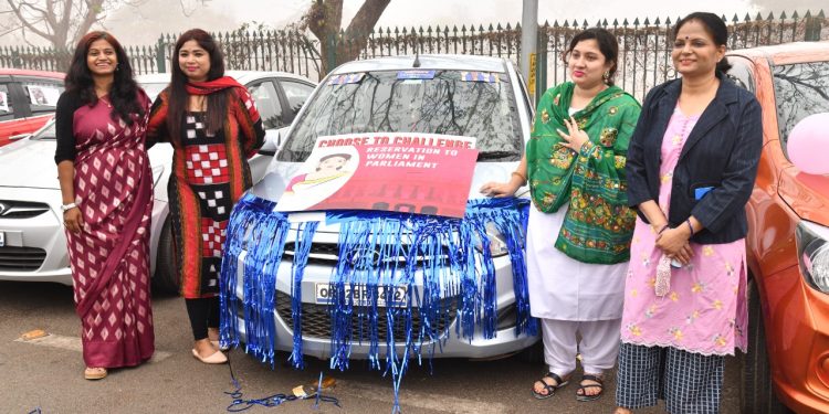 Car rally organised on the eve of International Women’s Day