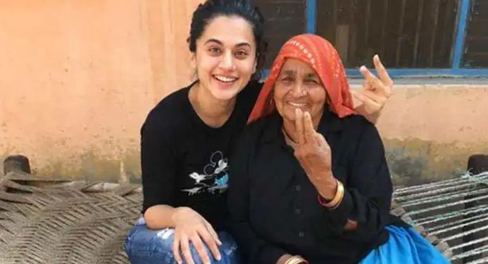 Chandro Tomar with Taapsee Pannu