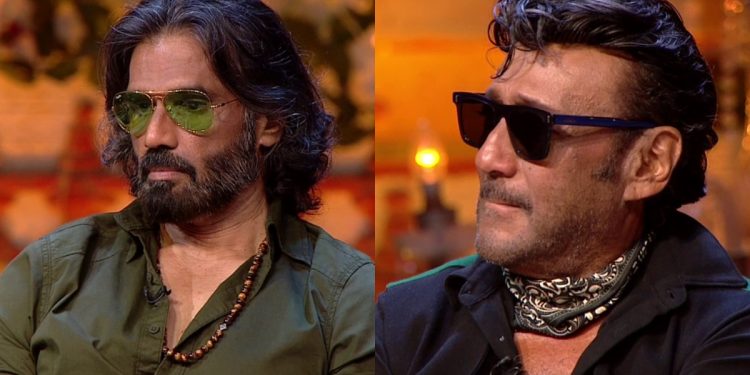 Suniel Shetty, Jackie Shroff flaunt muscles on 'KBC 13', Big B impressed