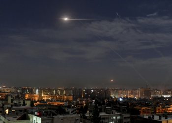 Illustrative: This photo released by the Syrian official news agency SANA shows missiles in the sky near the international airport, in Damascus, Syria, on January 21, 2019. (SANA via AP)