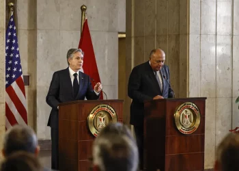 US Secretary of State Antony Blinken, left, and Egyptian Foreign Minister Sameh Shoukry hold a press conference in Cairo, Egypt, January 30, 2023. (PC: AP)