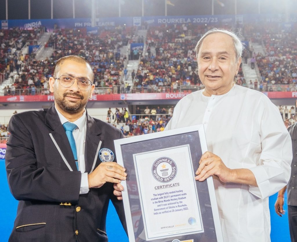 Odisha's Birsa Munda Hockey Stadium sets Guinness World Record for largest fully seated hockey stadium