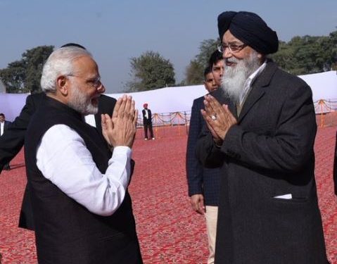 PM Modi reaches Chandigarh to pay last respects to Parkash Singh Badal