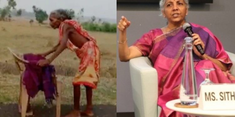 Odisha: Elderly woman walks barefoot with a chair to collect pension, Sitharaman pulls up bank